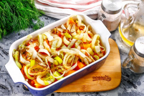 Запеканка из яблок, тыквы и лука-порея - фото шаг 4