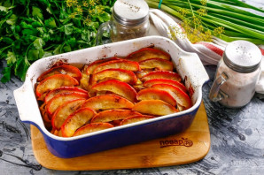 Запеканка из яблок, тыквы и лука-порея - фото шаг 7