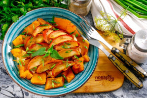 Запеканка из яблок, тыквы и лука-порея - фото шаг 8