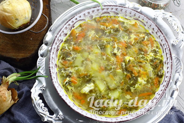 суп со щавелем и яйцом рецепт с фото пошагово