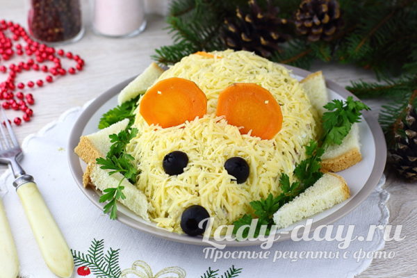 Новогодний салат «крыса» рецепт с фото