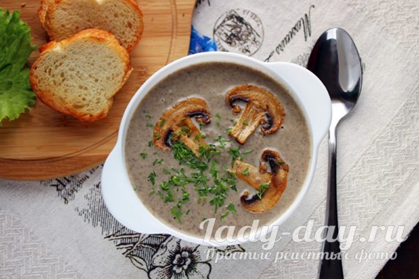 Крем-суп из шампиньонов со сливками, рецепт с фото пошагово