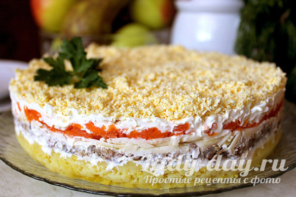 салат мимоза с сайрой классический рецепт пошагово с фото