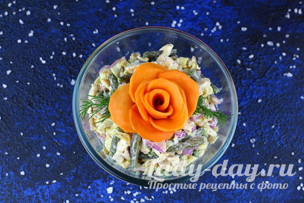 салат со стручковой фасолью и курицей рецепт с фото очень вкусный