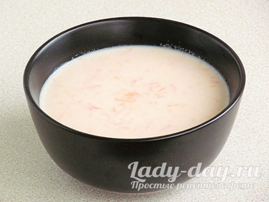 молочный суп с рисом и морковью