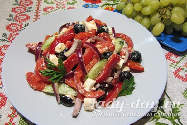 Греческий салат,  с фото
