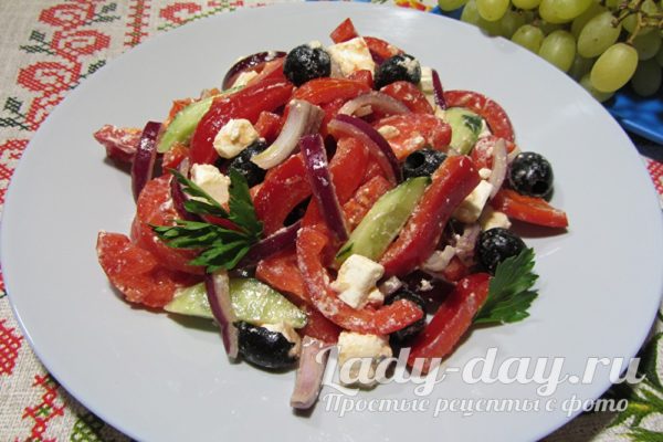 Греческий салат, рецепт классический пошаговый с фото