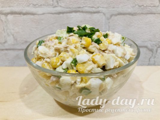 салат с тунцом консервированным классический рецепт с майонезом и яйцом