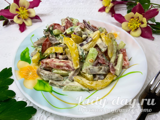Салат из языка говяжьего рецепт с фото простой и вкусный