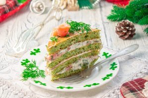 Закусочный торт с красной рыбой - фото шаг 15