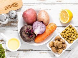 Винегрет с маринованными грибами