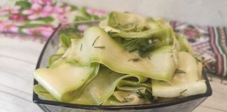 Закуска из молодых кабачков в соево-медовом маринаде