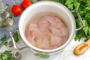 Чечевичный суп с курицей - фото шаг 3