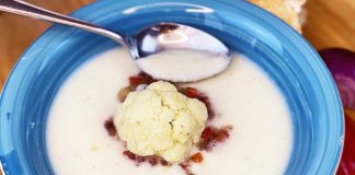 Постный суп пюре из цветной капусты с кокосовым молоком